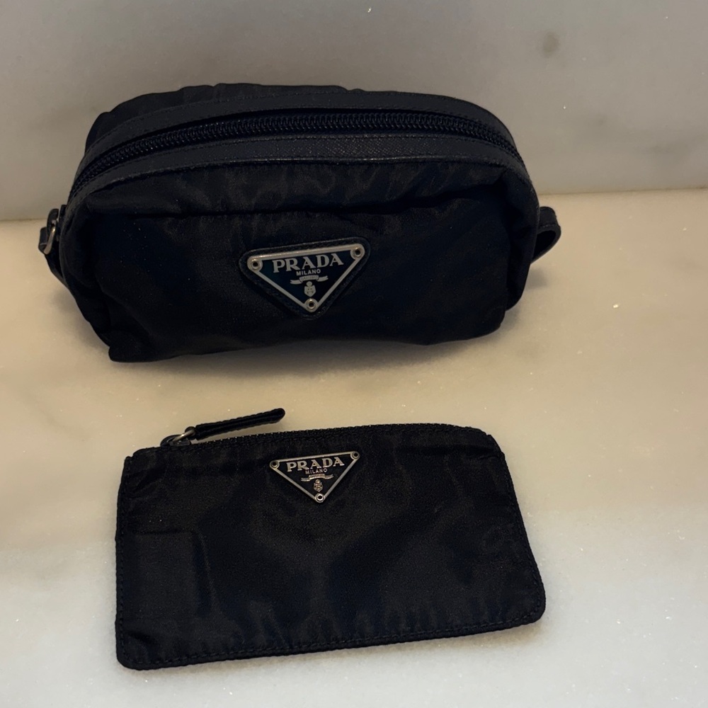 Prada Black Men's Belt Bag Set